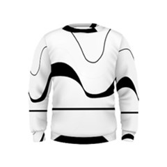 Waves - Black And White Kids  Sweatshirt by Valentinaart