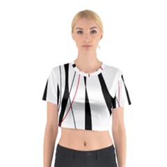 Red, White And Black Elegant Design Cotton Crop Top