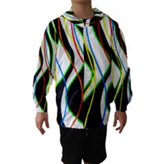 Colorful Lines - Abstract Art Hooded Wind Breaker (kids) by Valentinaart