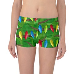 Parrots Flock Reversible Boyleg Bikini Bottoms by Valentinaart