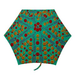 Pumkins Dancing In The Season Pop Art Mini Folding Umbrellas by pepitasart