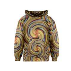 Gold Blue And Red Swirl Pattern Kids  Pullover Hoodie by digitaldivadesigns