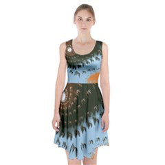 Sun-ray Swirl Design Racerback Midi Dress