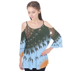 Sun-ray Swirl Pattern Flutter Tees