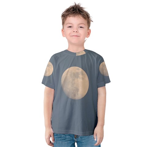 The Moon And Blue Sky Kids  Cotton Tee by picsaspassion