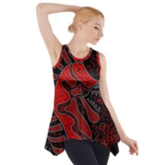 Red Dragon Side Drop Tank Tunic