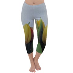 Colorful Bouquet Tulips Capri Winter Leggings 