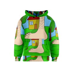 Giant Foot Kids  Pullover Hoodie by Valentinaart