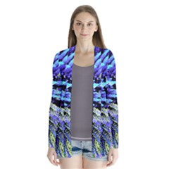 Colorful Floral Art Drape Collar Cardigan