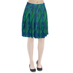 Green And Blue Design Pleated Skirt by Valentinaart