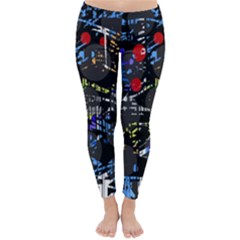 Blue Confusion Winter Leggings  by Valentinaart