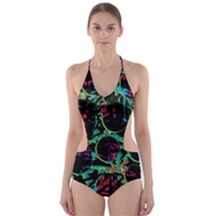 Graffiti Style Design Cut-out One Piece Swimsuit by Valentinaart