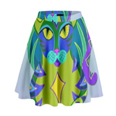 Peacock Tabby High Waist Skirt