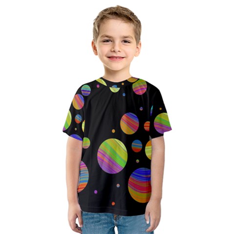 Colorful Galaxy Kids  Sport Mesh Tee by Valentinaart