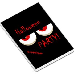 Halloween Party - Red Eyes Monster Large Memo Pads by Valentinaart