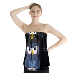 Halloween Witch - Blue Owl Strapless Top by Valentinaart