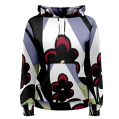 Black Flower Women s Pullover Hoodie by Valentinaart