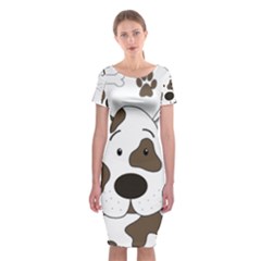 Cute Dog Classic Short Sleeve Midi Dress by Valentinaart