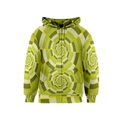 Crazy Dart Green Gold Spiral Kids  Zipper Hoodie by designworld65