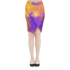 Colorful Universe Midi Wrap Pencil Skirt