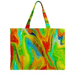 Happy Multicolor Painting Zipper Mini Tote Bag by designworld65