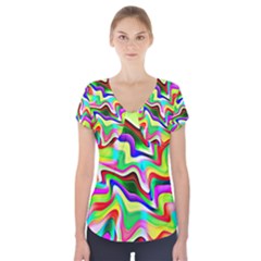 Irritation Colorful Dream Short Sleeve Front Detail Top