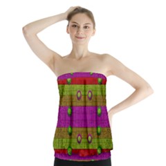 A Wonderful Rainbow And Stars Strapless Top by pepitasart