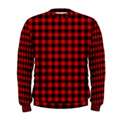 Lumberjack Plaid Fabric Pattern Red Black Men s Sweatshirt by EDDArt