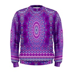 India Ornaments Mandala Pillar Blue Violet Men s Sweatshirt by EDDArt