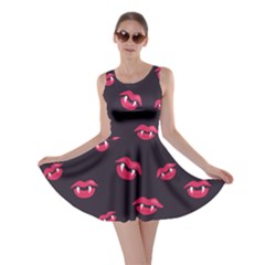 Pattern Of Vampire Mouths And Fangs Skater Dress by CreaturesStore