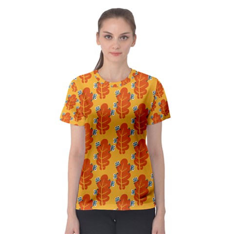 Bugs Eat Autumn Leaf Pattern Women s Sport Mesh Tee by CreaturesStore