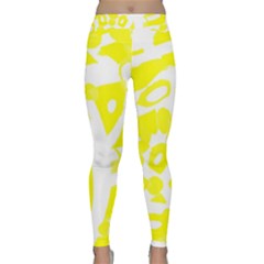 Yellow Sunny Design Yoga Leggings  by Valentinaart