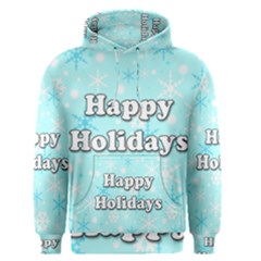 Happy Holidays Blue Pattern Men s Pullover Hoodie by Valentinaart