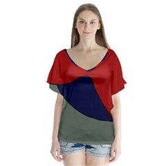 Decorative Design Flutter Sleeve Top