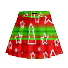 Christmas Pattern Mini Flare Skirt by Valentinaart