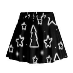 Black And White Xmas Mini Flare Skirt by Valentinaart