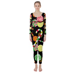 Xmas Candies  Long Sleeve Catsuit by Valentinaart