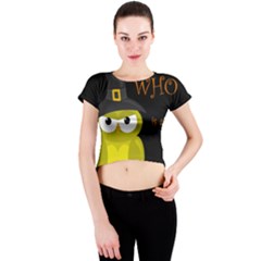 Who Is A Witch? - Yellow Crew Neck Crop Top by Valentinaart