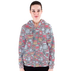 Jam Pattern Women s Zipper Hoodie by kostolom3000shop