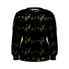 Yellow Elegant Xmas Snowflakes Women s Sweatshirt by Valentinaart