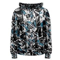 Blue Abstract Flowers Women s Pullover Hoodie by Valentinaart