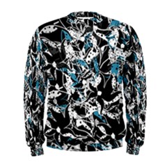 Blue Abstract Flowers Men s Sweatshirt by Valentinaart