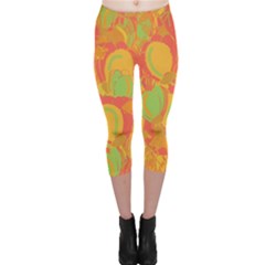 Orange Garden Capri Leggings 