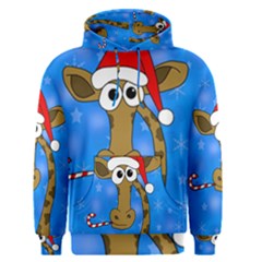 Xmas Giraffe - Blue Men s Pullover Hoodie