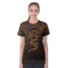 Awesome Dragon, Tribal Design Women s Cotton Tee