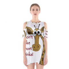 Giraffe Joke Cutout Shoulder Dress