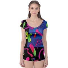 Colorful Shapes Boyleg Leotard 