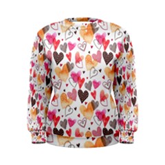 Colorful Cute Hearts Pattern Women s Sweatshirt