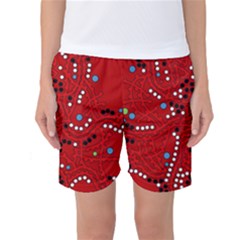 Red Fantasy Women s Basketball Shorts by Valentinaart