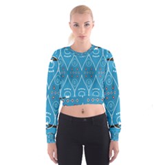 Ornamental Shapes                                                                                                               Women s Cropped Sweatshirt by LalyLauraFLM